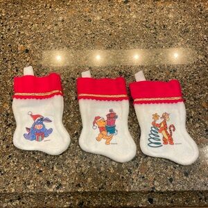 Vintage Disney Santa's Best Winnie The Pooh Mini Christmas Stockings Set of 3